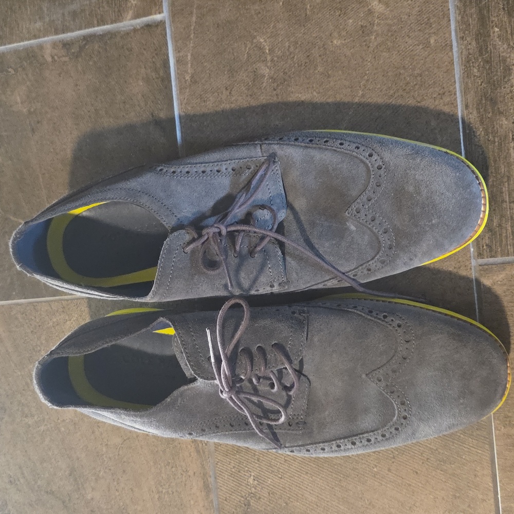 Cole Haan Gray Oxfords with Yellow Sole